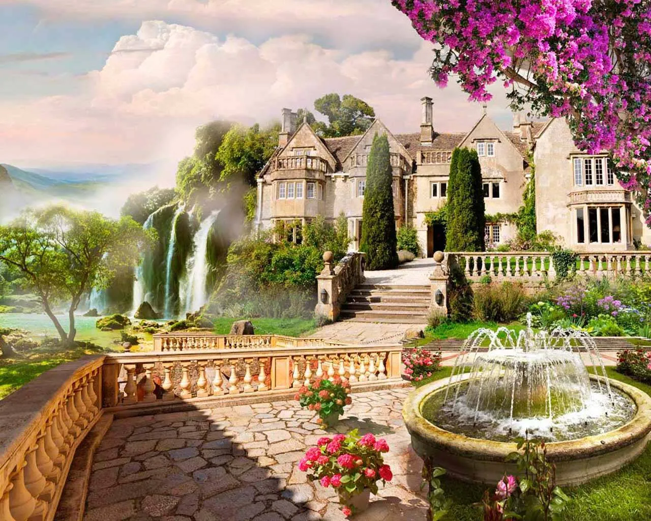 Фотообои в интерьере дворцовый парк  5-015 фото