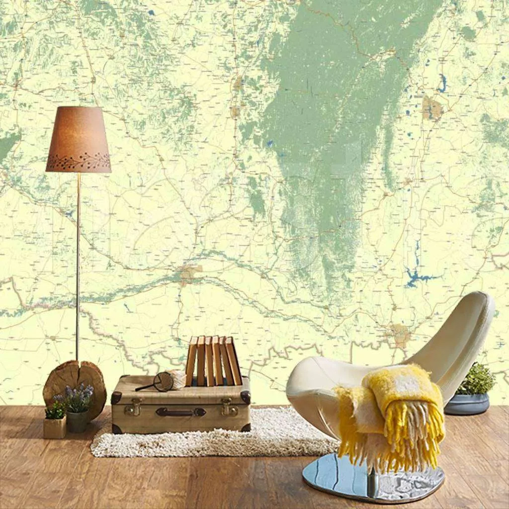 Фотообои в интерьере карта оренбургской области  7-846 фото