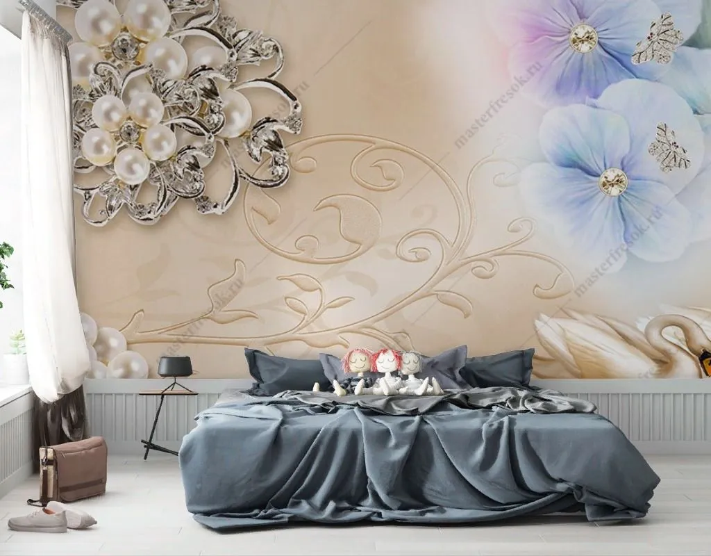 Фотообои в интерьере нежность  9-1732 фото