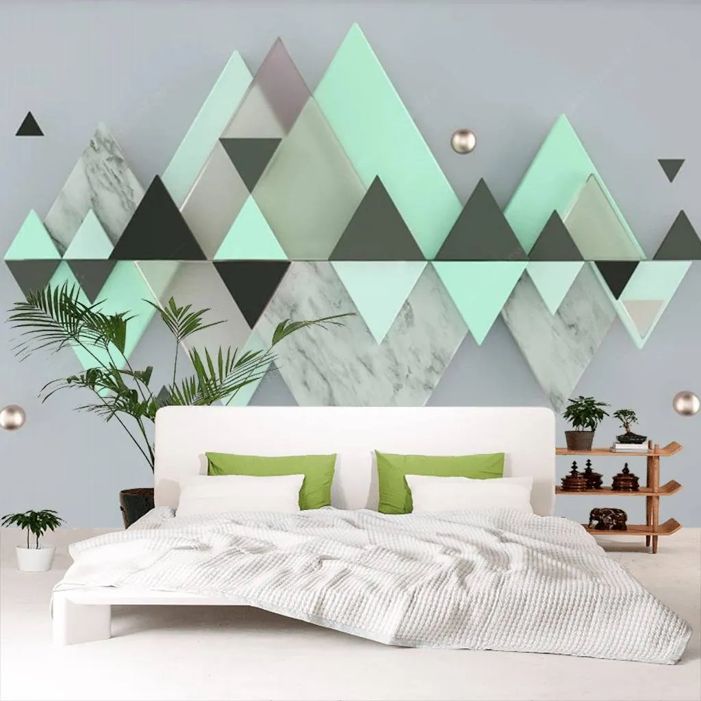 Фотообои Зеленая зеркальная абстракция  15-586