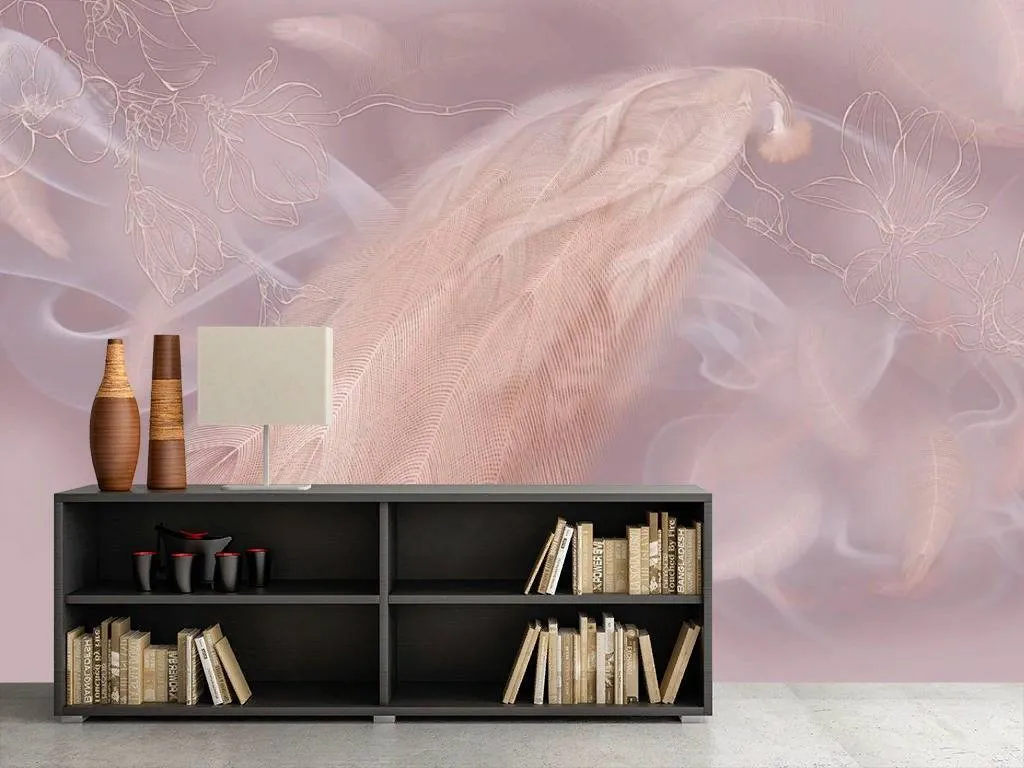 Фотообои в интерьере перья нежные  13-263 фото