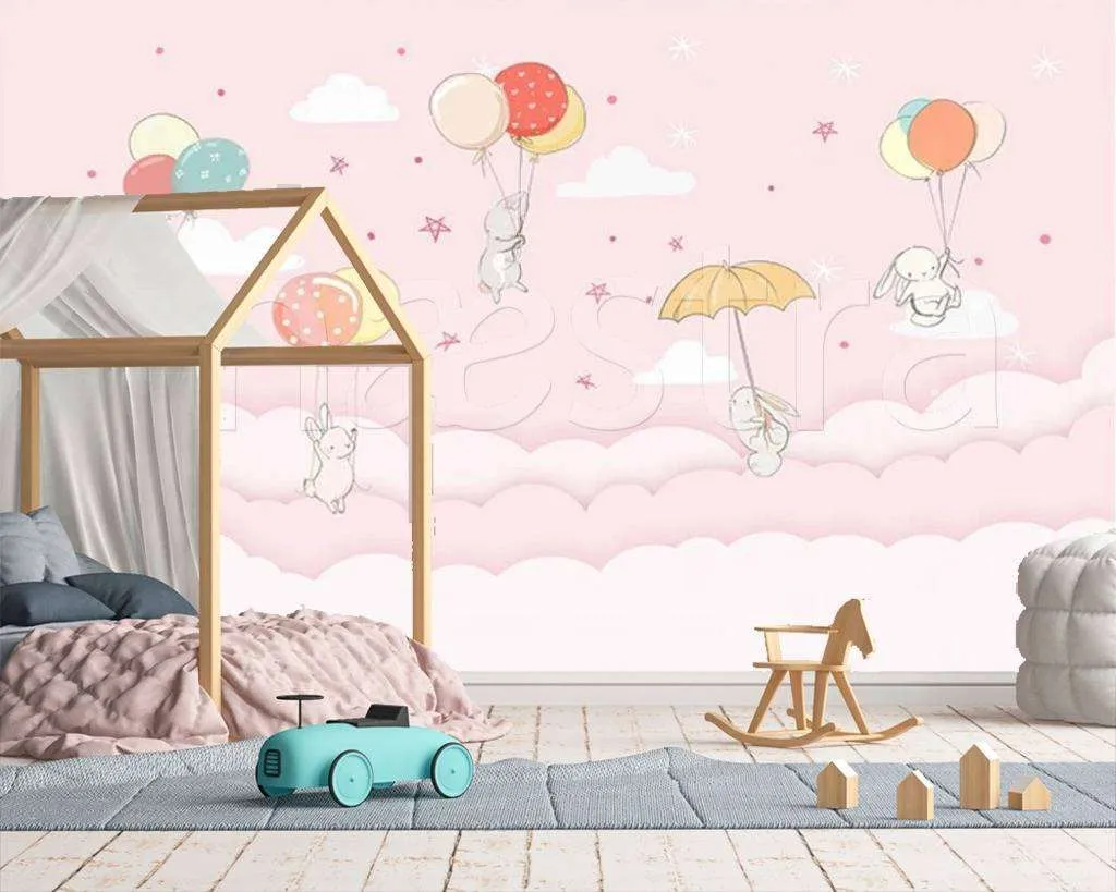 Фотообои в интерьере животные на зонтиках  15-108 фото