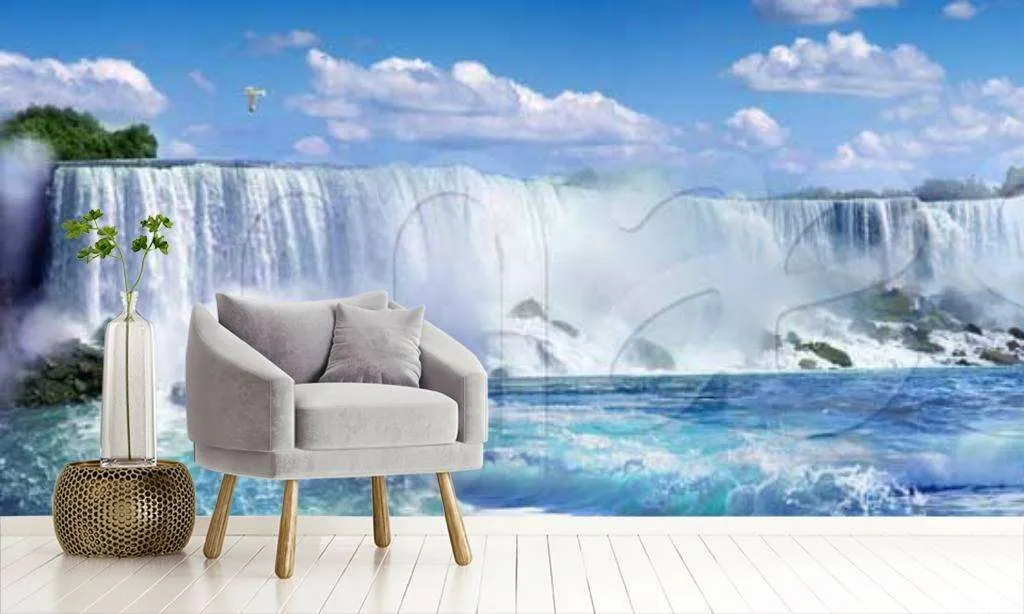 Фотообои Водопад в дымке панорама  7-507