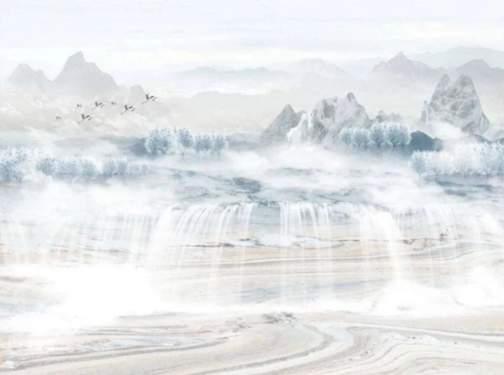 Фотообои в интерьере горы вдалеке  15-657 фото