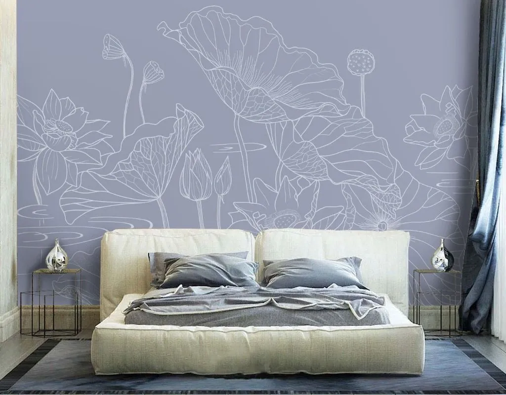 Фотообои в интерьере кувшинки белые  13-728 фото