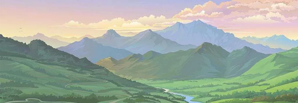 Фотообои в интерьере зеленый пейзаж  14-087 фото