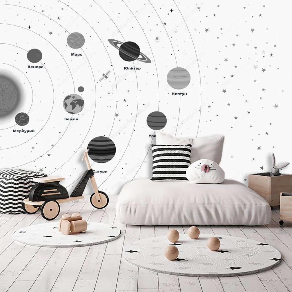 Фотообои Бесшовные обои на стену:  Солнечная система. Артикул: 13-213  