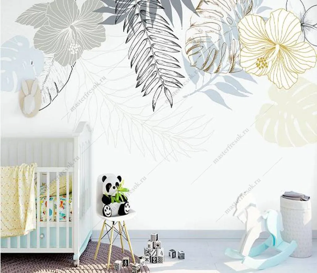 Фотообои Золотистые листочки  16-169