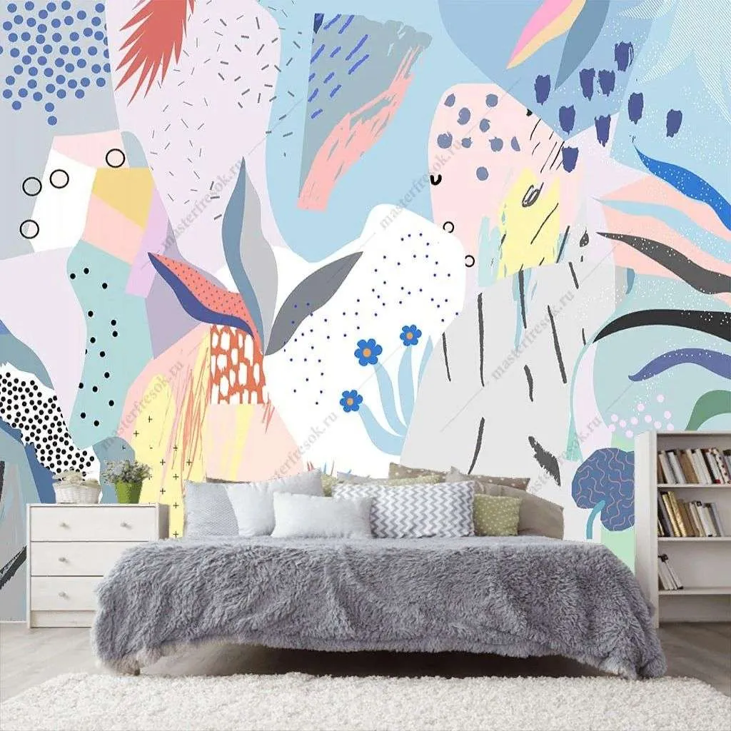 Фотообои в интерьере абстрактный фон  9-1417 фото