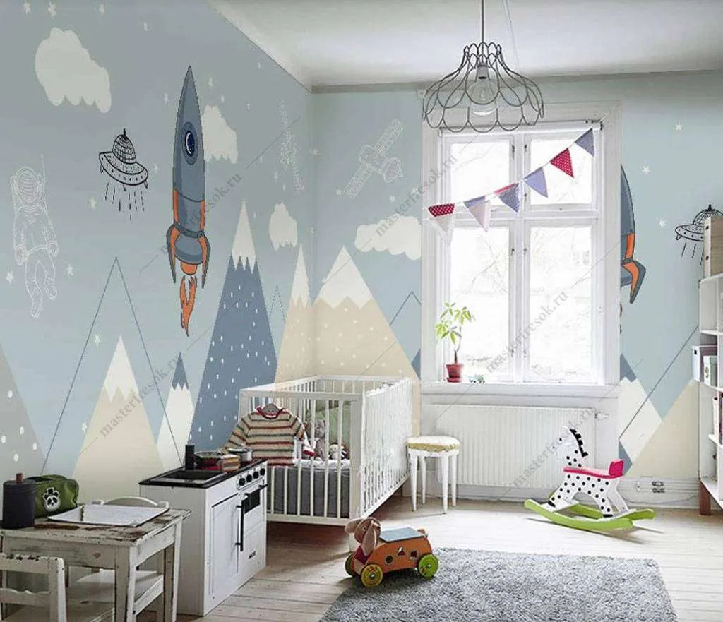 Фотообои в интерьере ракета  15-879 фото