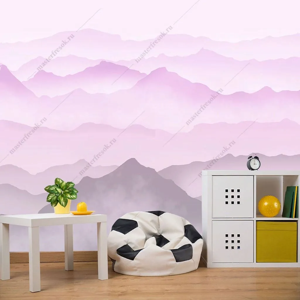 Фотообои в интерьере абстракция горы для девочки  12-1534 фото