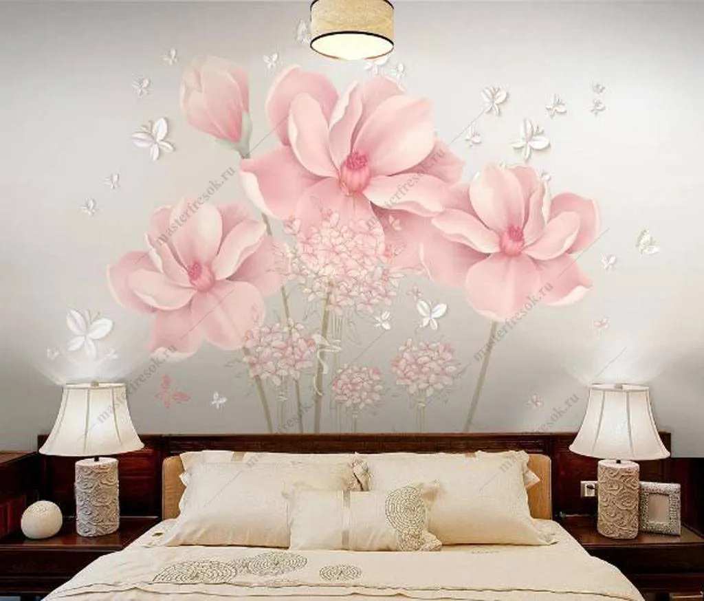 Фотообои Розовые цветочки  15-910