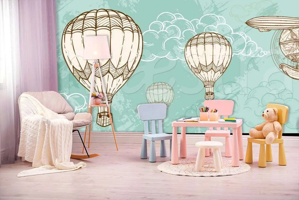 Фотообои в интерьере воздушные шары и дирижабли  12-429 фото