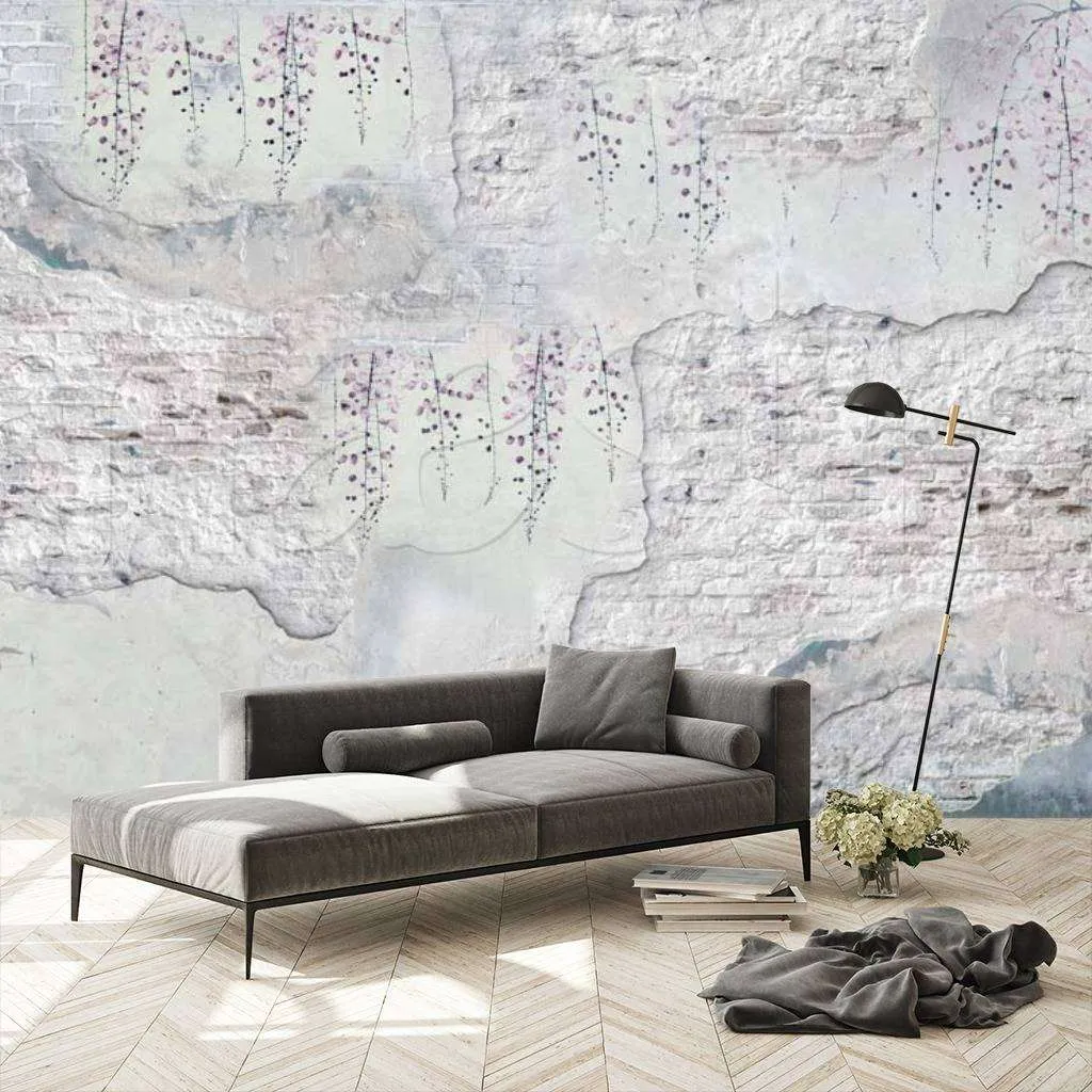 Фотообои в интерьере кирпичная стена абстракция  7-758 фото