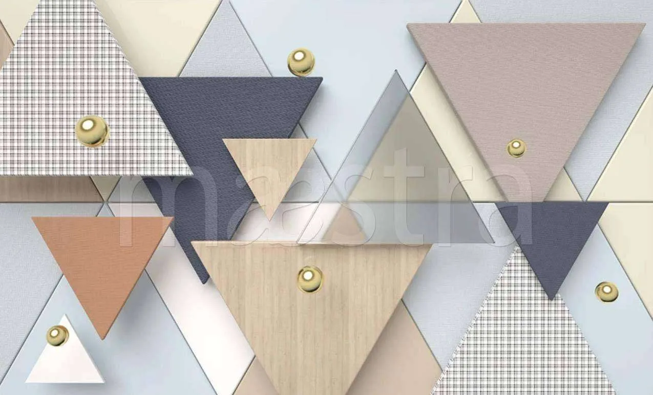 Фотообои в интерьере 3д стереоскопический геометрический треугольник  15-012 фото