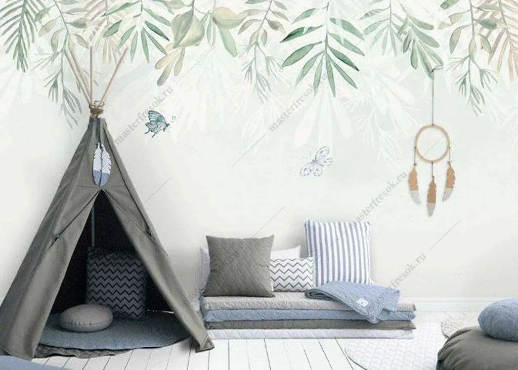 Фотообои в интерьере веточки сверху  16-180 фото