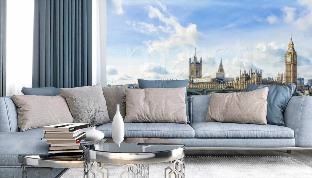 Фотообои в интерьере биг бен светлый утренний  9-564 фото