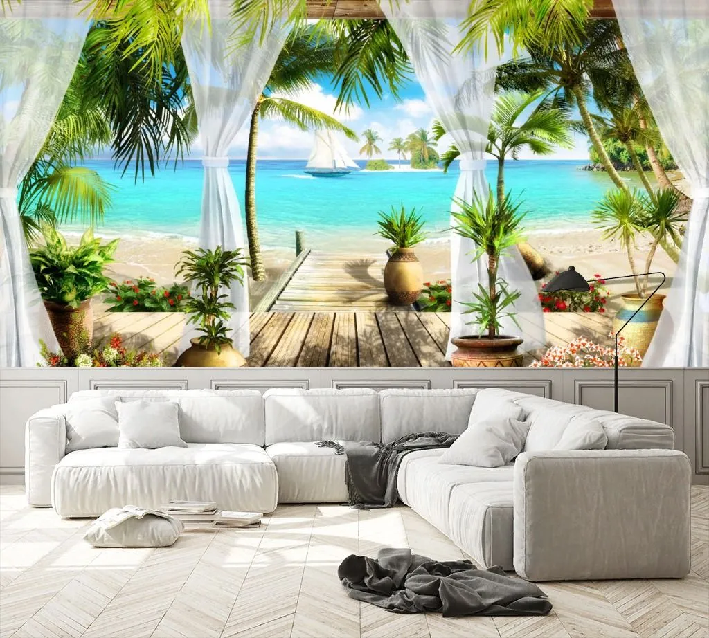 Фотообои в интерьере тропическая терраса  19-0009 фото