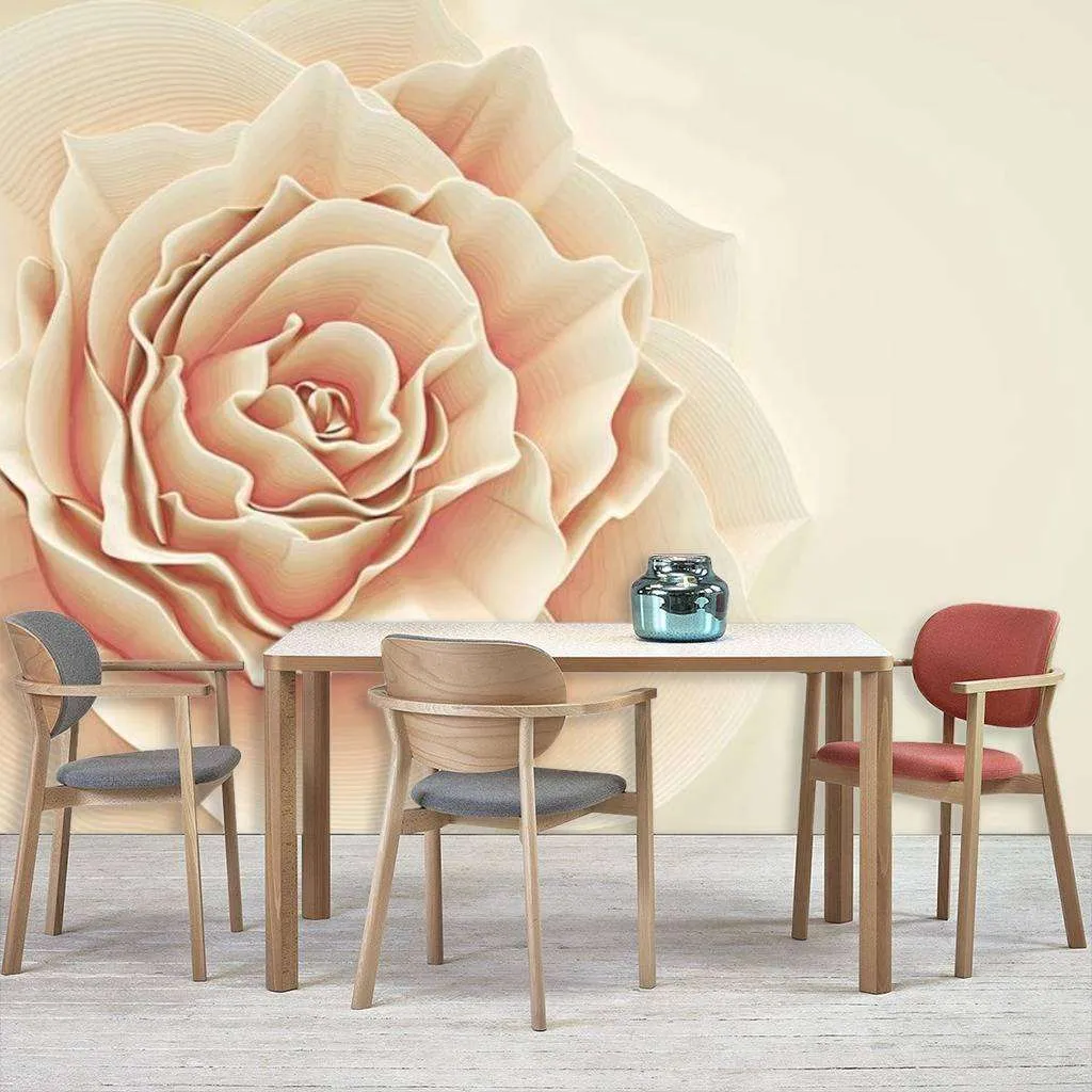 Фотообои в интерьере 3д роза  15-475 фото