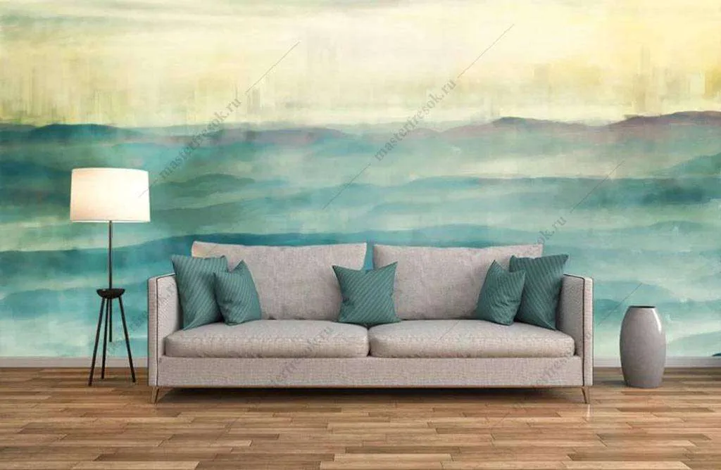 Фотообои в интерьере абстрактное море  16-155 фото
