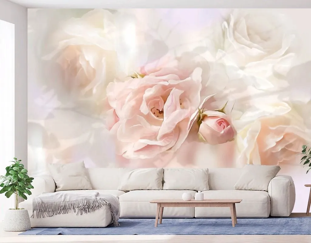Фотообои в интерьере розы флюид арт  13-739 фото