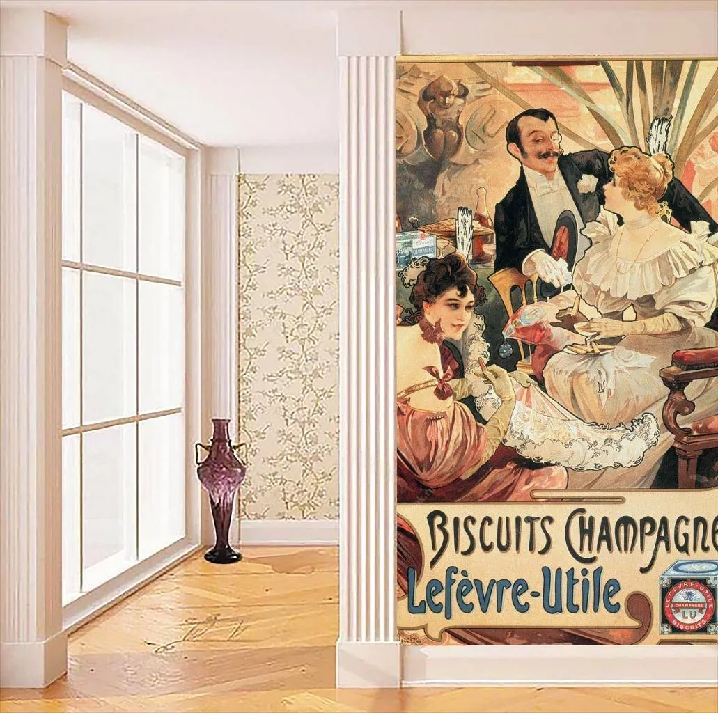 Фотообои Альфонс Мариа Муха - Реклама фирмы - Печенье Шампанское Лефевр Утиль  8-215