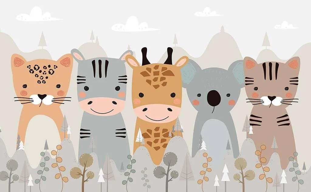 Фотообои в интерьере милые животные  14-317 фото