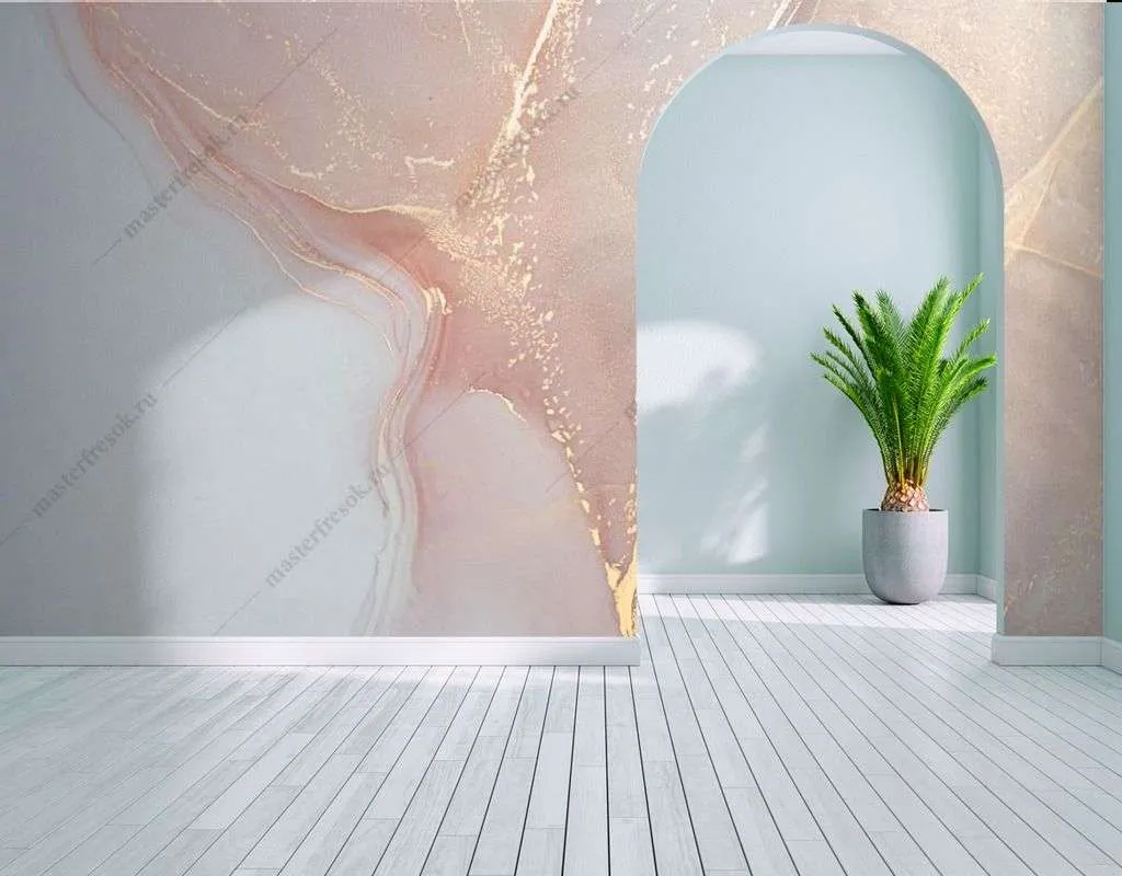 Фотообои в интерьере золотые линии мрамора  9-1571 фото