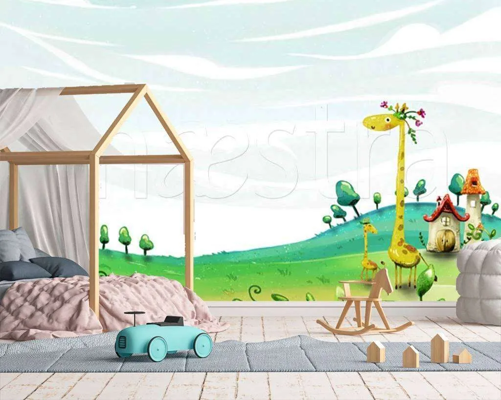 Фотообои Бесшовные обои на стену:  Два жирафа. Артикул: 12-276  