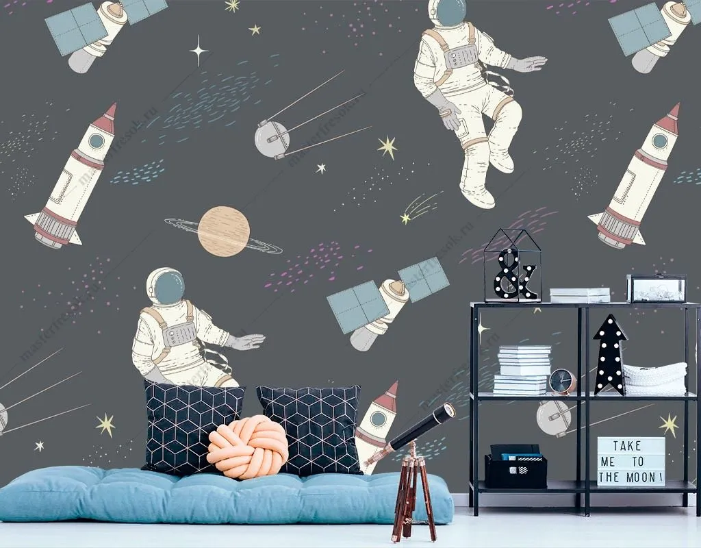 Фотообои в интерьере космонавты в открытом космосе  12-1480 фото