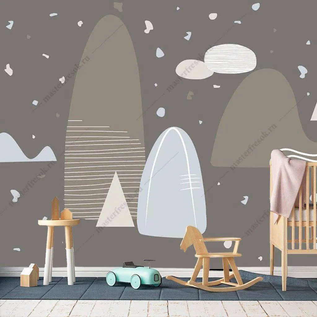 Фотообои в интерьере горы на темном фоне  14-099 фото