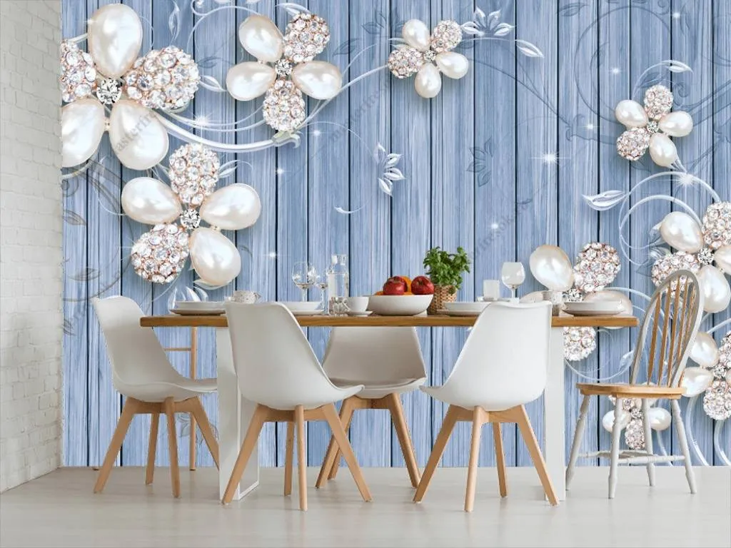 Фотообои в интерьере 3д цветы на щите  10-639 фото