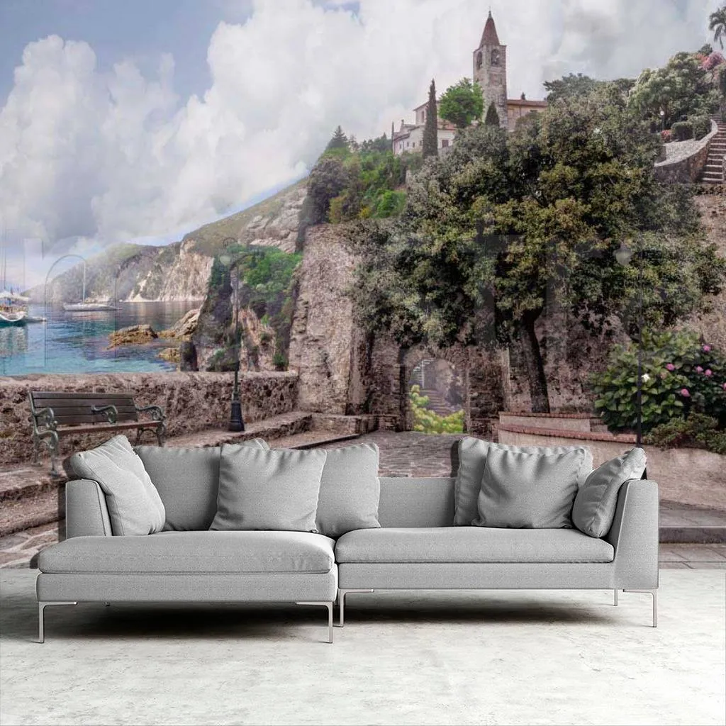 Фотообои в интерьере терраса старинного города  7-059 фото