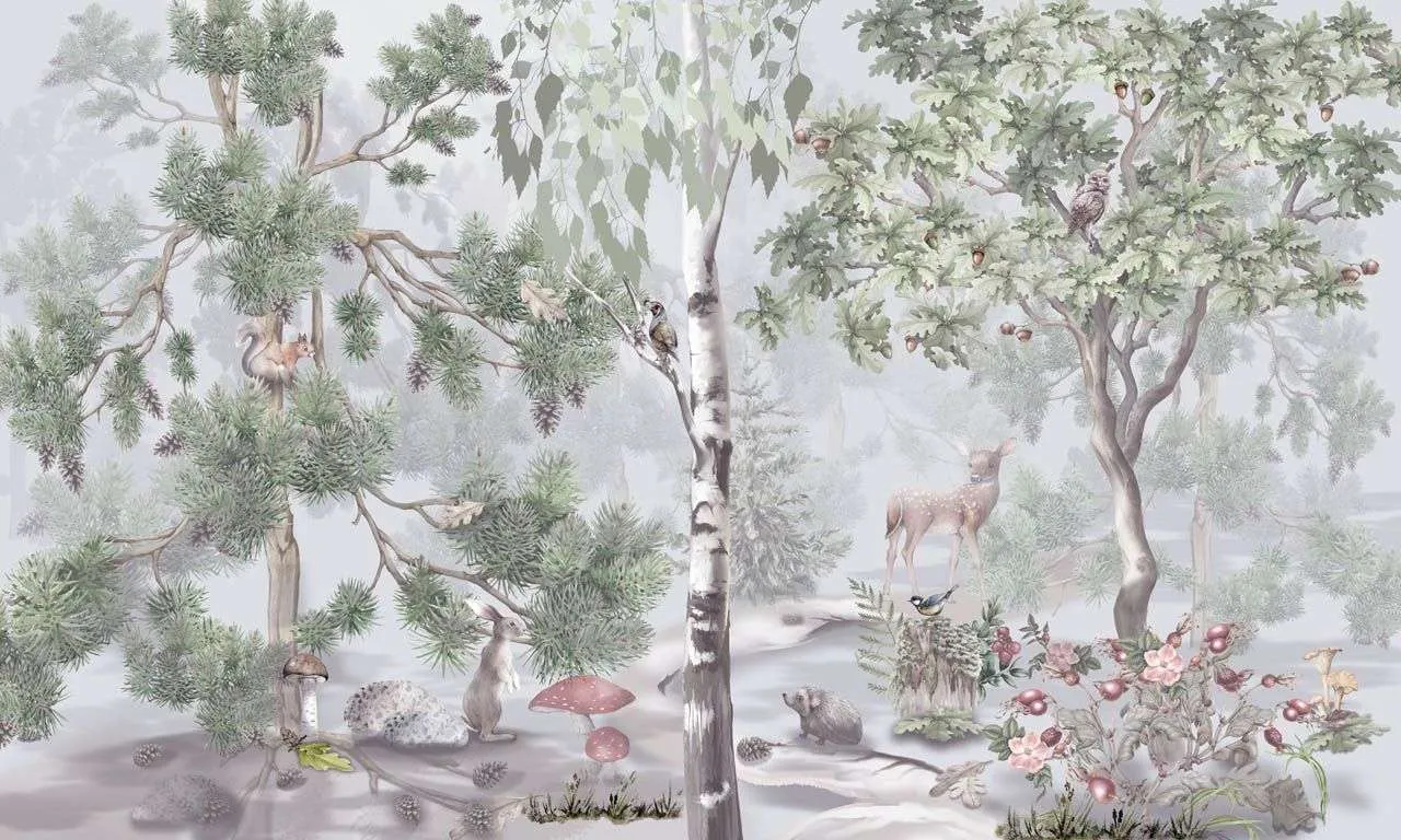 Фотообои в интерьере в детскую роща  13-714 фото