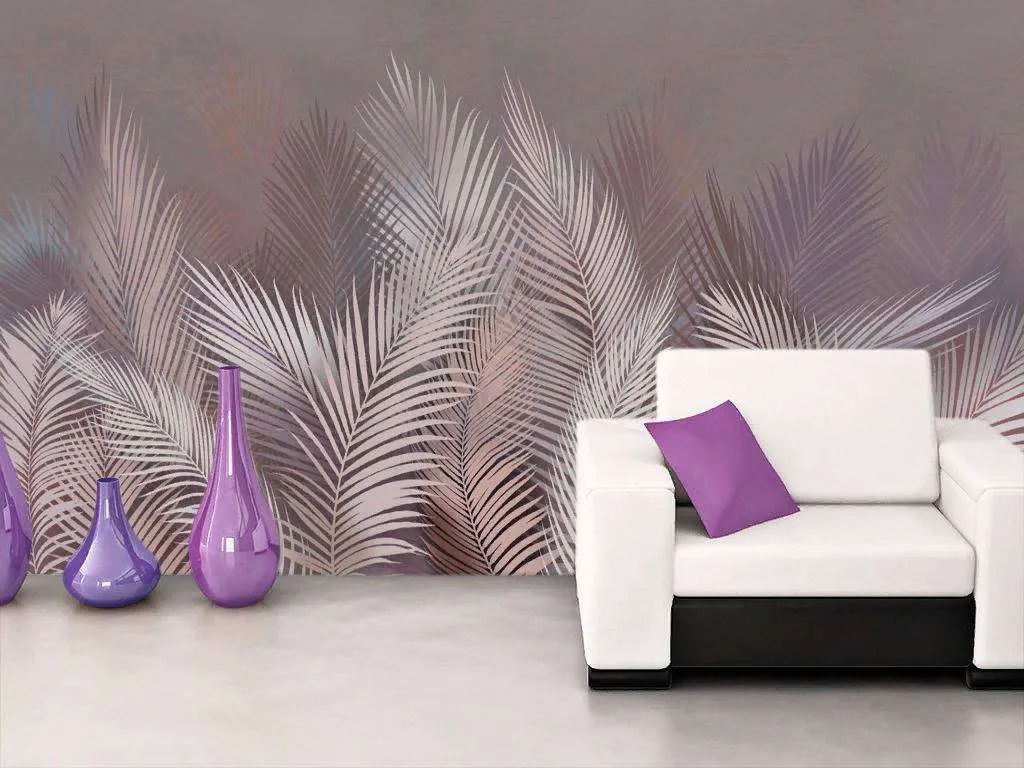 Фотообои Бесшовные обои на стену:  Пушистые листья пальмы. Артикул: 13-221  