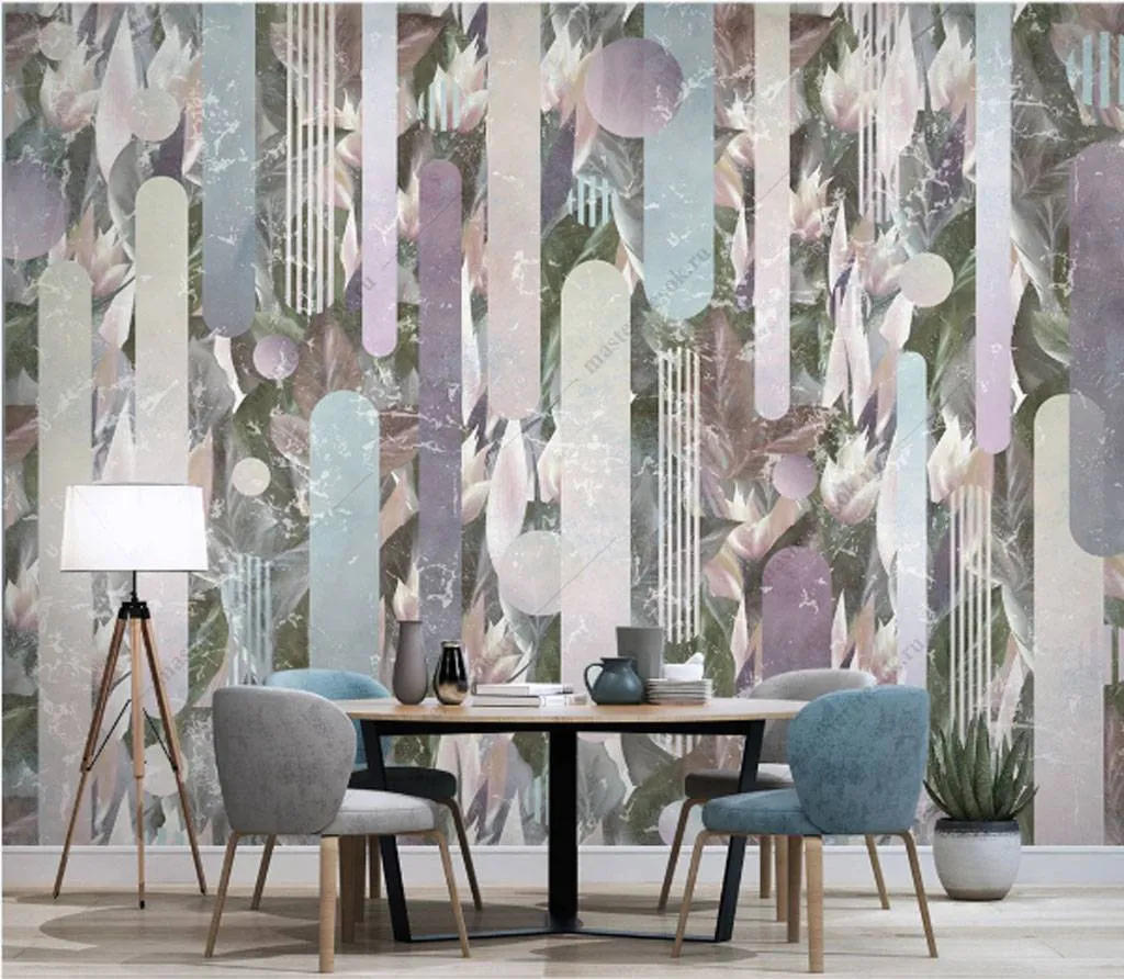 Фотообои Цветы с геометрией  15-860