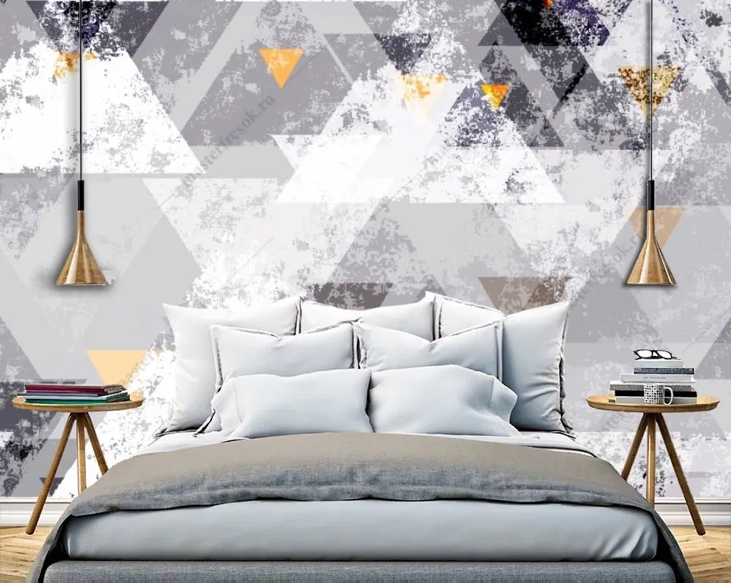 Фотообои Серебряные треугольники фон  10-945