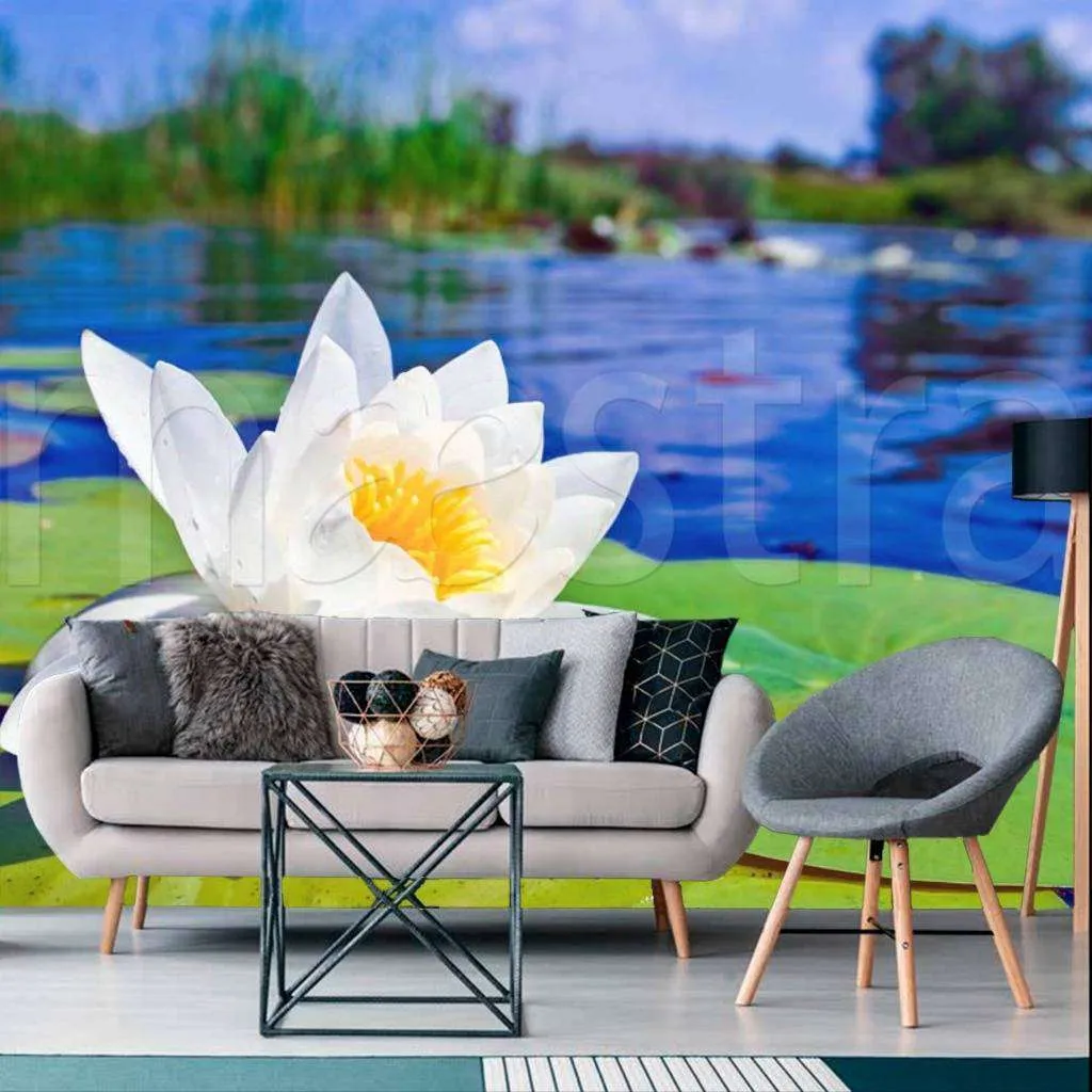 Фотообои Бесшовные обои на стену:  3д лилии. Артикул: 4-033  