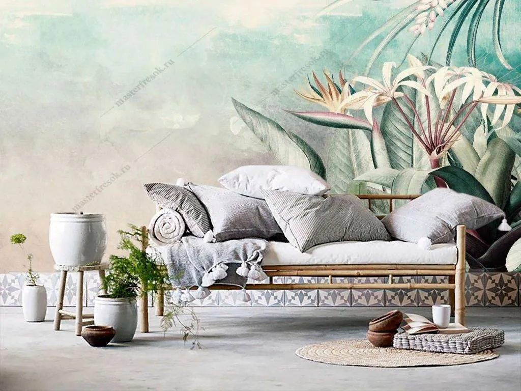 Фотообои в интерьере нежные лилии  9-1140 фото