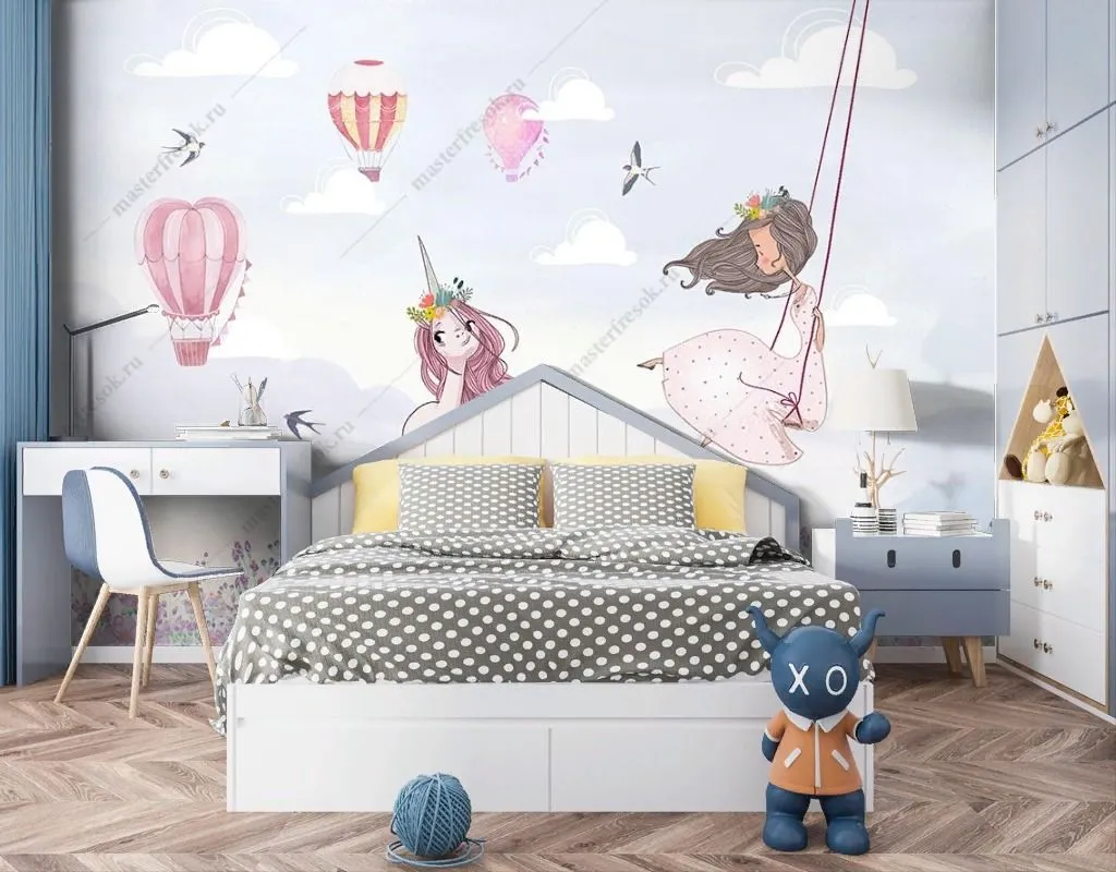 Фотообои Принцесса и Единорог  14-435