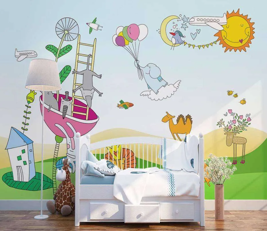 Фотообои Бесшовные обои на стену:  Животные на полянке. Артикул: 15-160  