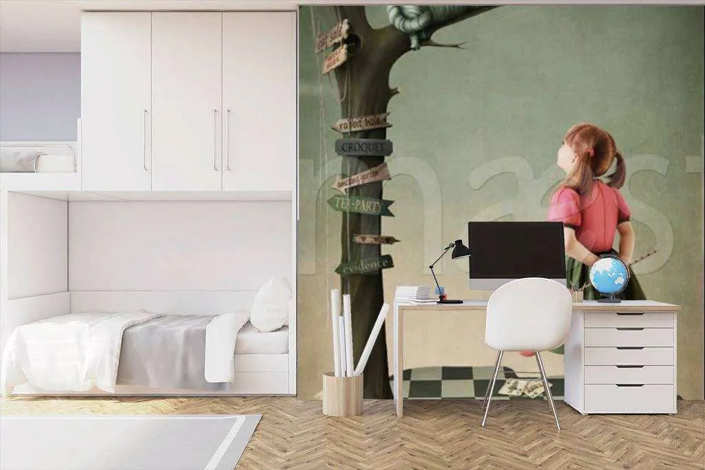 Фотообои Бесшовные обои на стену:  Алиса в стране чудес. Артикул: 12-050  