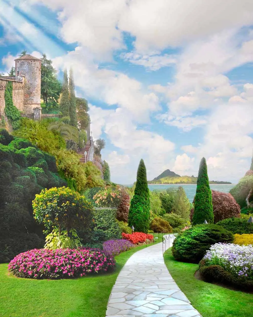 Фотообои в интерьере цветущий сад  5-098 фото