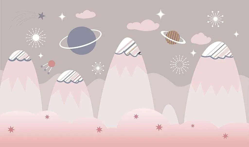 Фотообои в интерьере планеты в горах  14-034 фото