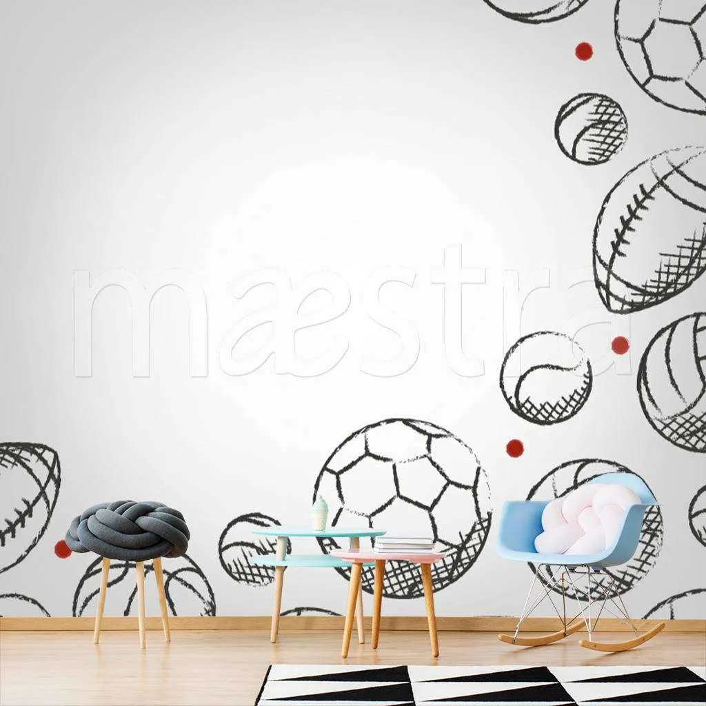 Фотообои в интерьере мячи  12-569 фото