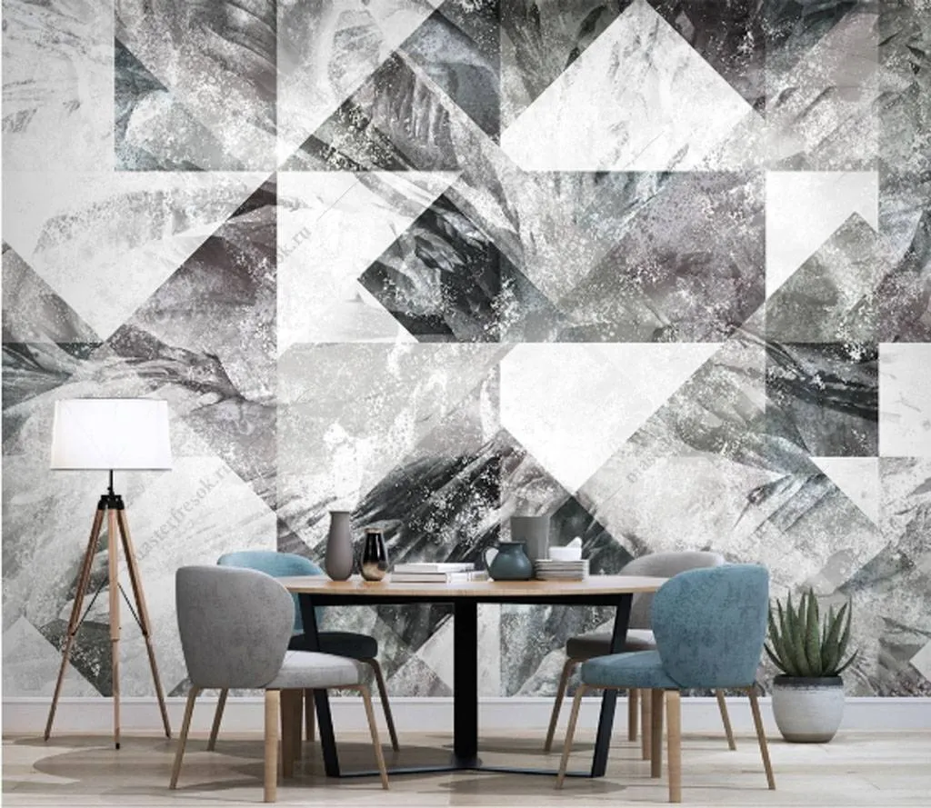 Фотообои в интерьере мраморная плитка  15-840 фото