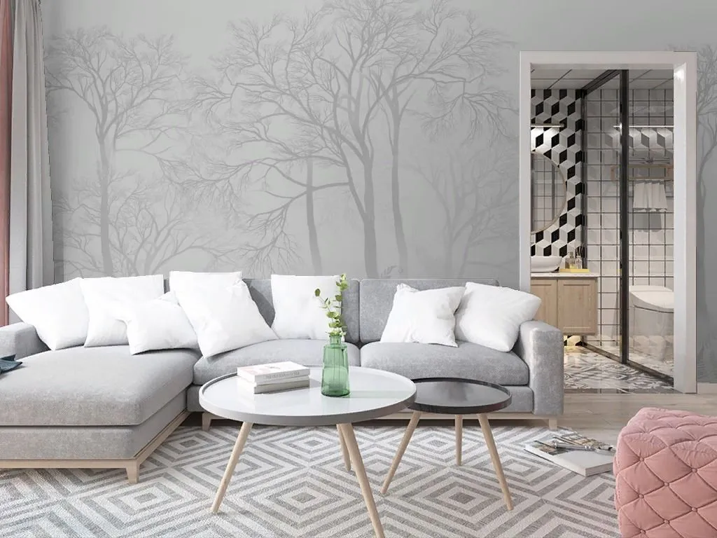 Фотообои в интерьере лес прозрачный  13-706 фото