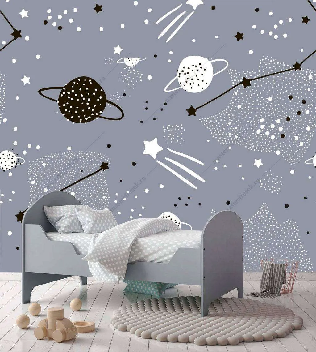 Фотообои в интерьере космос сизый  12-719 фото