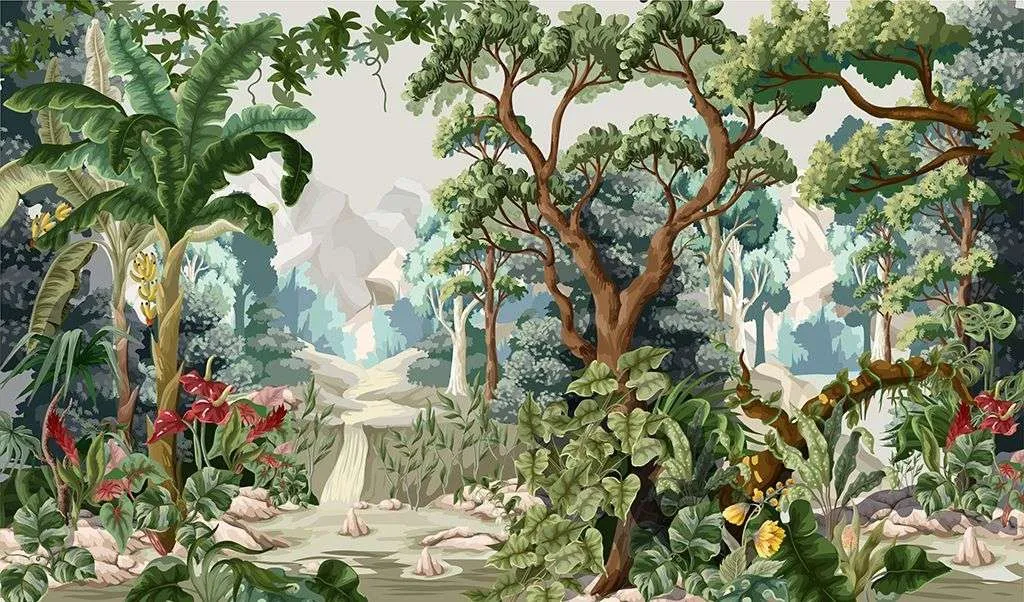 Фотообои в интерьере тропический пейзаж  9-1710 фото