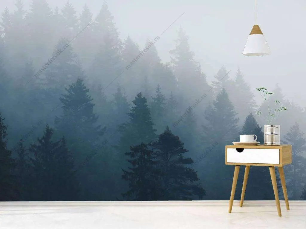 Фотообои в интерьере утро туманов  9-1160 фото